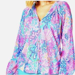Lilly Pulitzer Nolena Long Sleeve Top Size XL